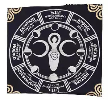 24 by 24 inch Earth Goddess altar cloth printed cover for dedicating sacred space to divine feminine