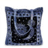 Sun and Moon Tote Bag — blue canvas carry-all with celestial illustrated sun and moon surrounded by stars for witchy daily use and spiritual supply toting.