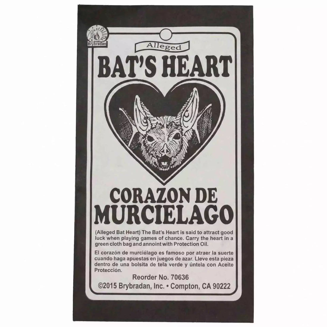 Bat Heart Root botanical curio — dried plant root used in hoodoo and folk magic for gambling luck, good fortune, and fast money drawing spells.