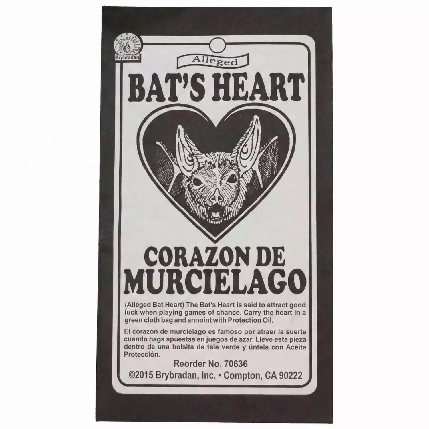 Bat Heart Root botanical curio — dried plant root used in hoodoo and folk magic for gambling luck, good fortune, and fast money drawing spells.
