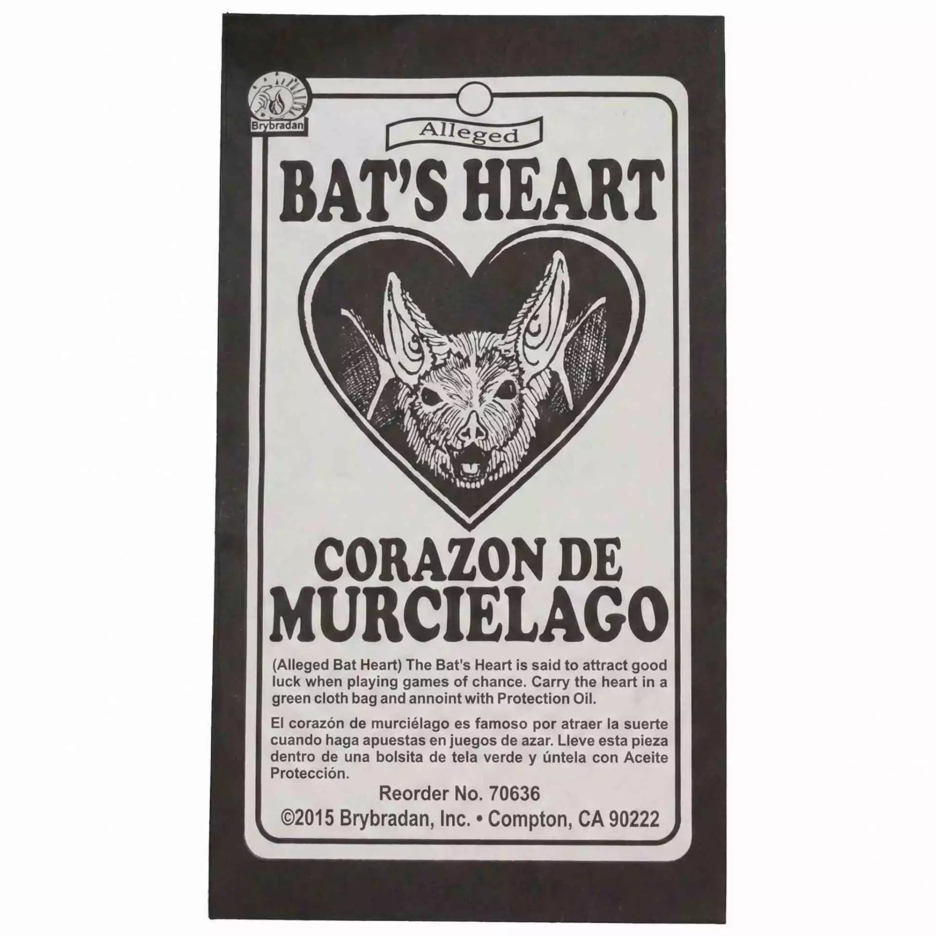Bat Heart Root botanical curio — dried plant root used in hoodoo and folk magic for gambling luck, good fortune, and fast money drawing spells.