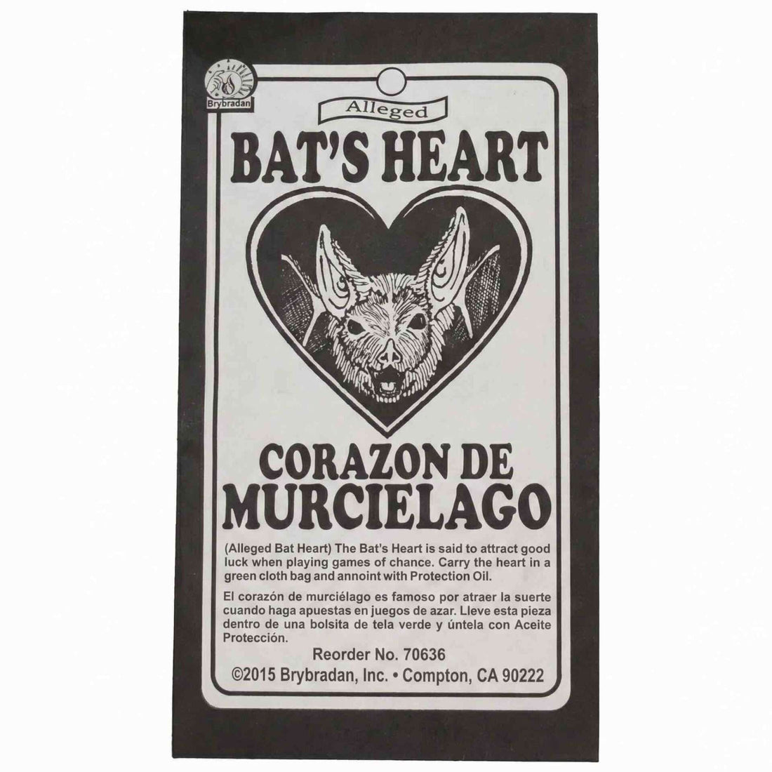 Bat Heart Root botanical curio — dried plant root used in hoodoo and folk magic for gambling luck, good fortune, and fast money drawing spells.