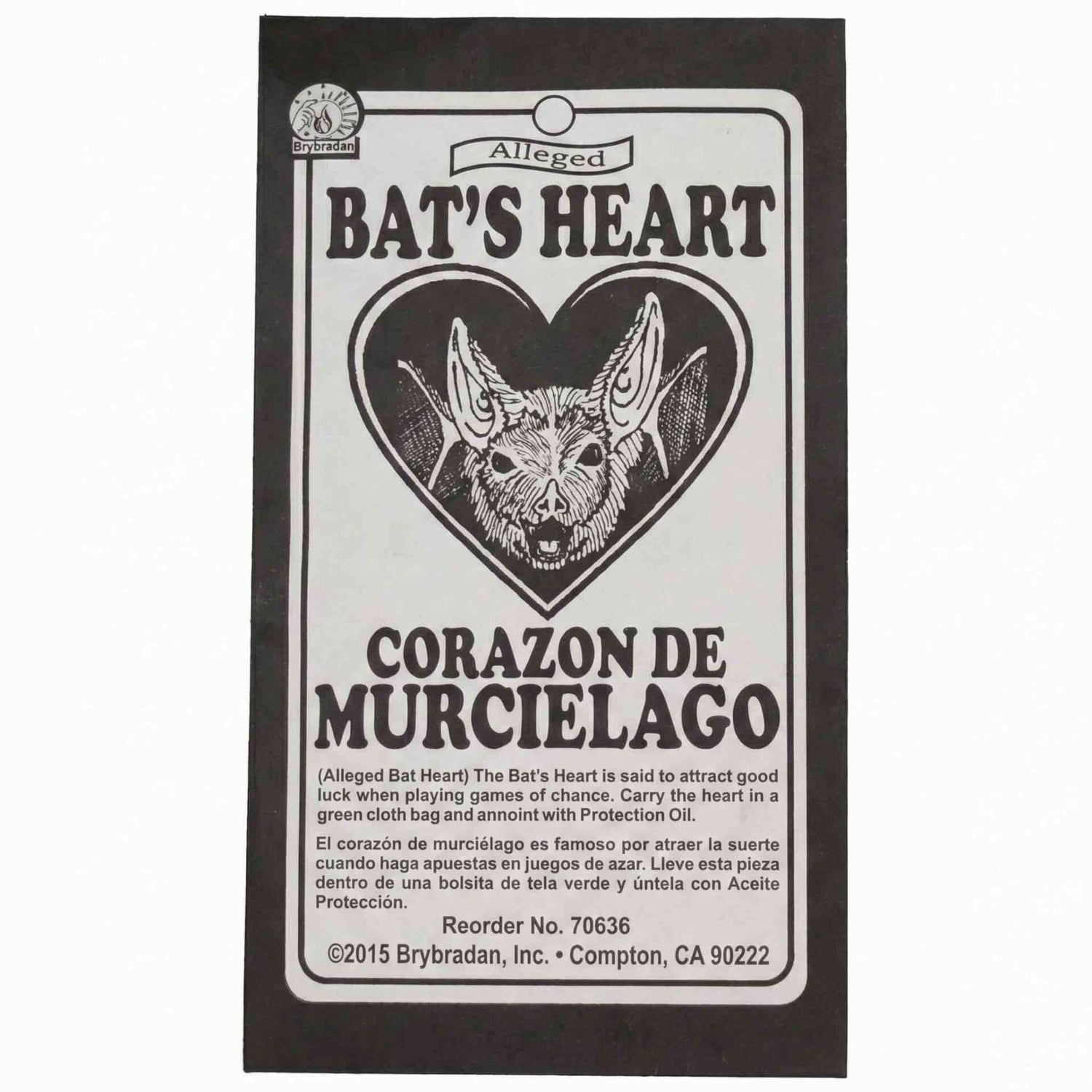 Bat Heart Root botanical curio — dried plant root used in hoodoo and folk magic for gambling luck, good fortune, and fast money drawing spells.