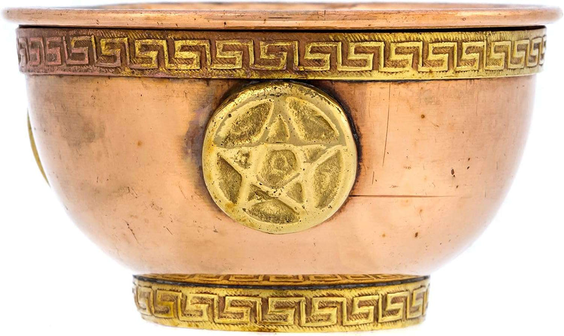 Copper Pentagram Offering Bowl for Rituals &amp;amp; Sacred Offerings