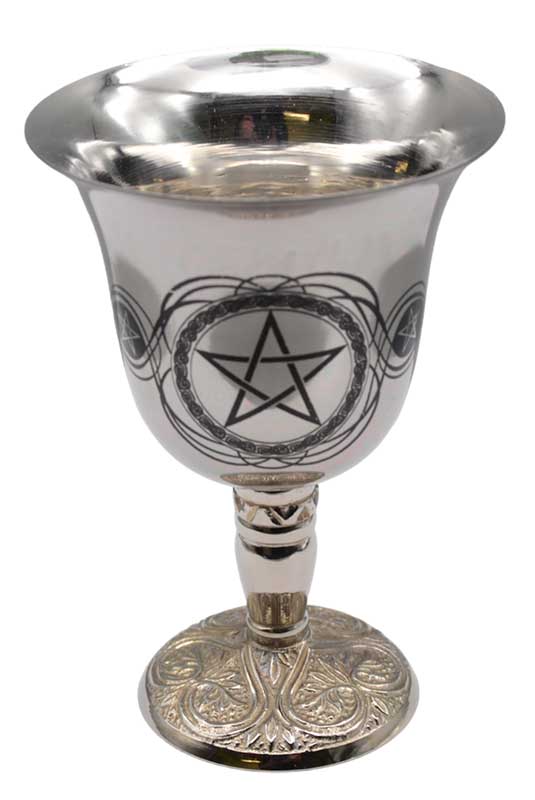 Pentagram Ritual Chalice – Stainless Steel Altar Cup for Pagan &amp;amp; Witchcraft Ceremonies (4 3/4")