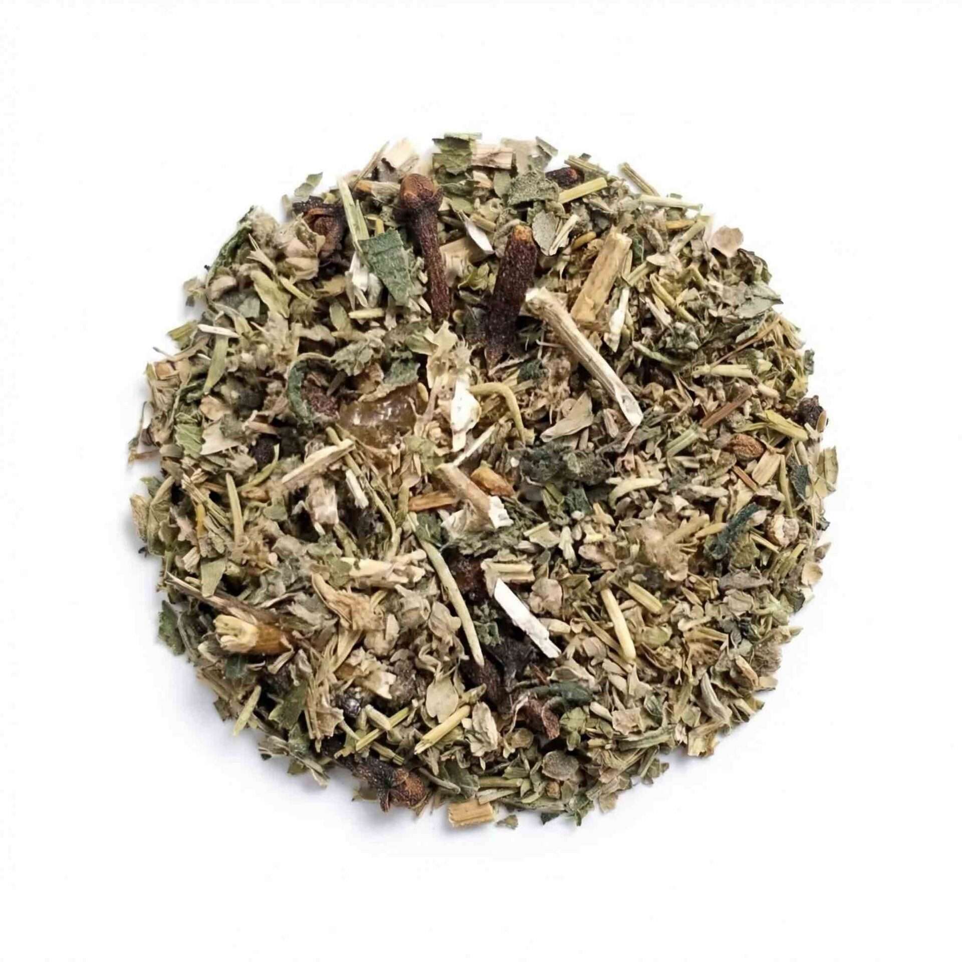 1-pound bag of banishing ritual herbal spell mix — bulk dried herb blend for removal incense, floor wash warding, and banishing magical preparations.