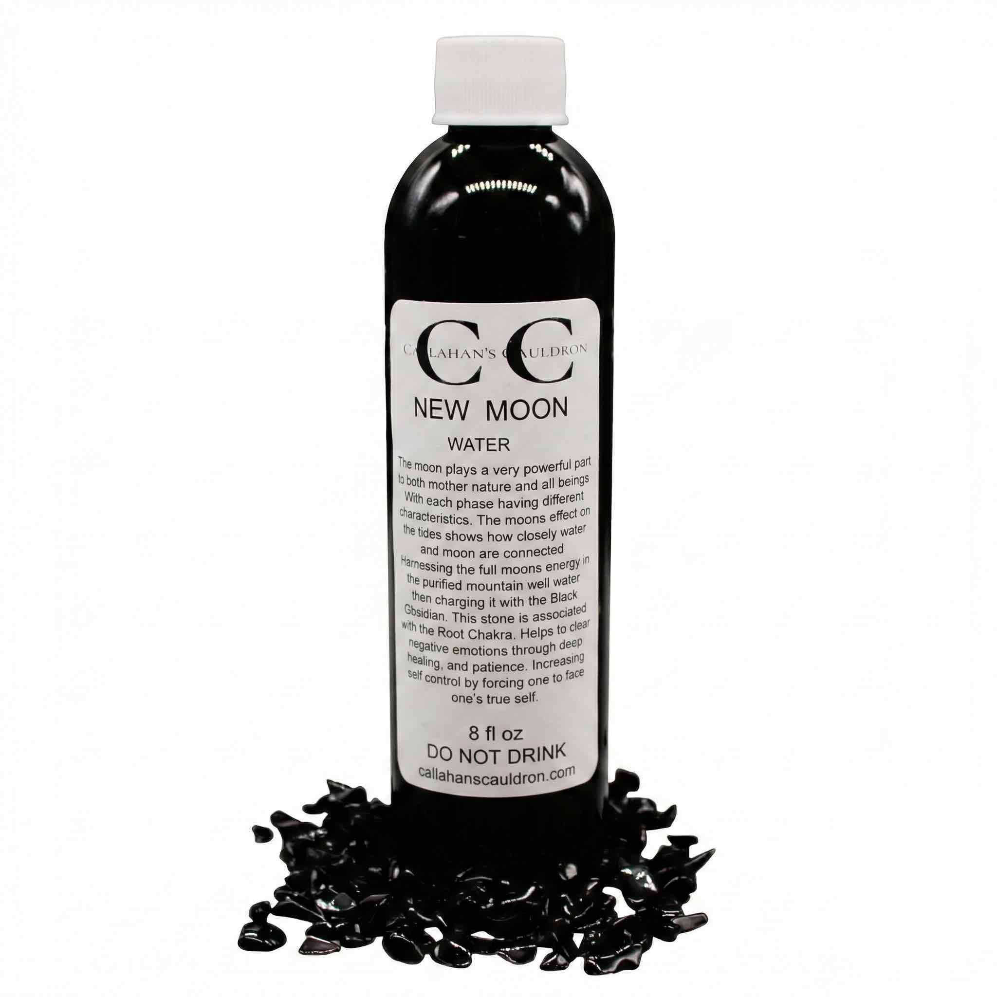 New Moon Charging Water (8oz) – Black Obsidian Infused for Shadow Work &amp;amp; New Beginnings