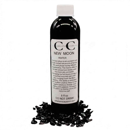 New Moon Charging Water (8oz) – Black Obsidian Infused for Shadow Work &amp;amp; New Beginnings