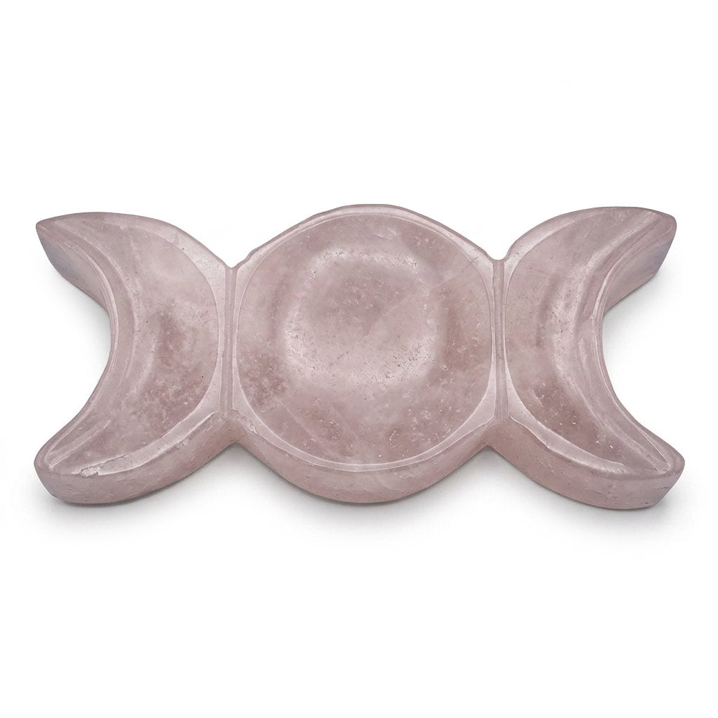 7-inch triple moon goddess altar offering plate for ritual herb and crystal offerings, moon ceremony use, and sacred Wiccan altar display.