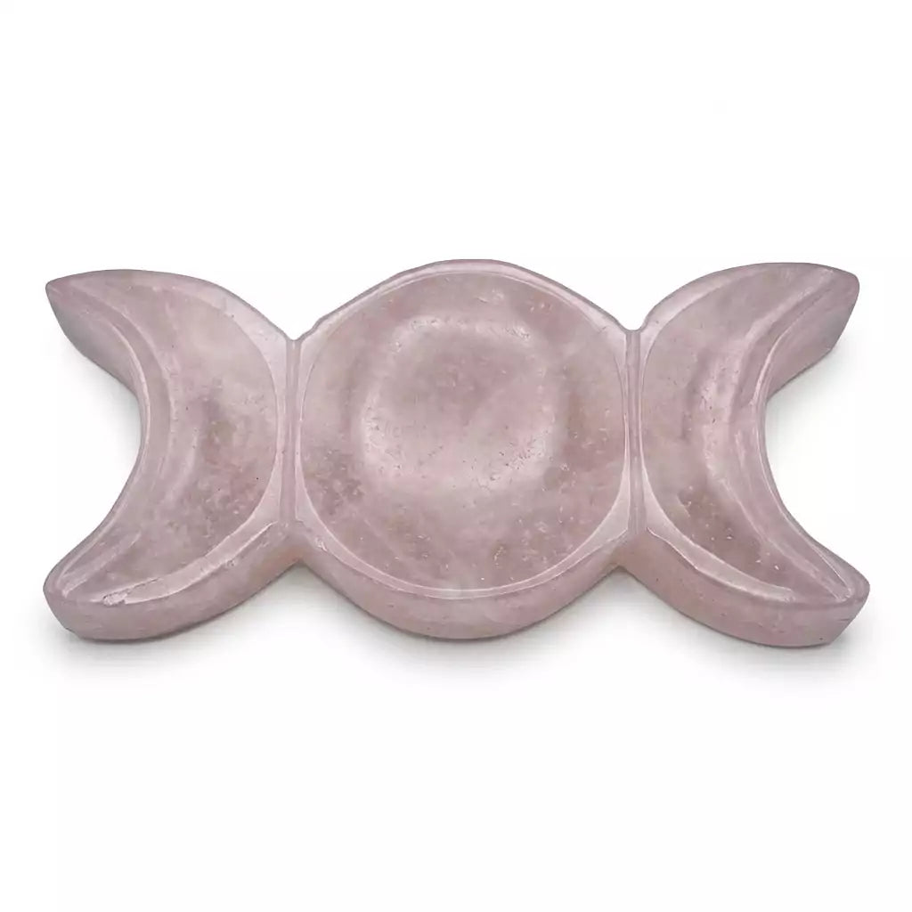 7-inch triple moon goddess altar offering plate for ritual herb and crystal offerings, moon ceremony use, and sacred Wiccan altar display.
