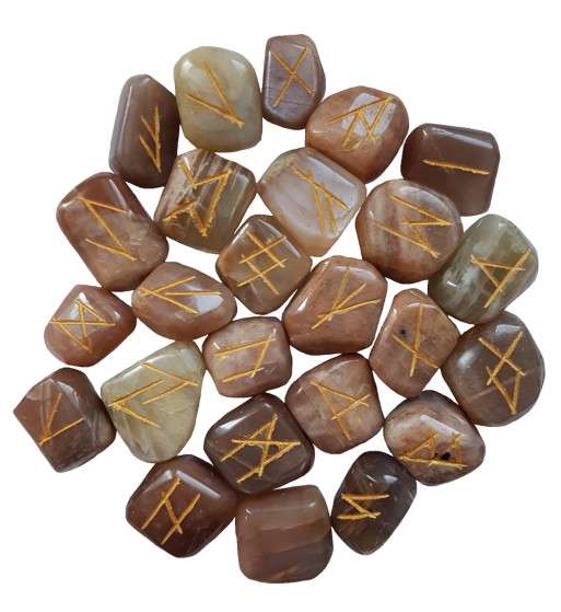 Natural Moonstone Rune Set – Runes for Intuition &amp;amp; Divination:
