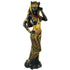 11-inch Bastet cat goddess statue with a cat head, golden jewelry, and formal regalia — an Egyptian deity figure in cold-cast resin for altar devotion and protection work.
