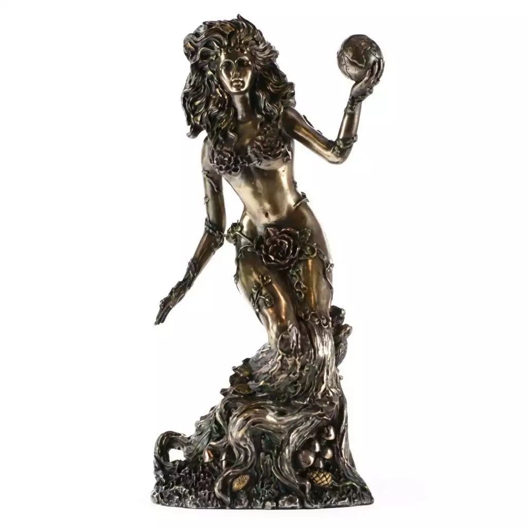 Eight and a half inch Gaia Greek earth mother goddess statue for nature altar earth-centered pagan practice and ecological spirituality devotion