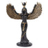 Gold finish Egyptian Isis goddess of magic motherhood and solar power winged statue for altar Egyptian pagan devotion and sacred space