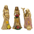 Triple Goddess figurine set of three showing Maiden, Mother, and Crone sculpted figures in white — Wiccan divine feminine altar statues.