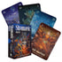 Shamanic Oracle deck cards fanned out featuring vibrant Amazonian and nature-spirit illustrations, Luis and Magali Tamani 36-card oracle deck with box.
