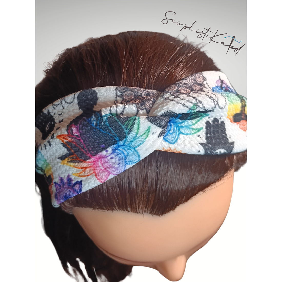 Spiritual Print Headbands &amp; Scrunchies – Meditation, Mandala, Hamsa &amp; Moon Phase Hair Accessories