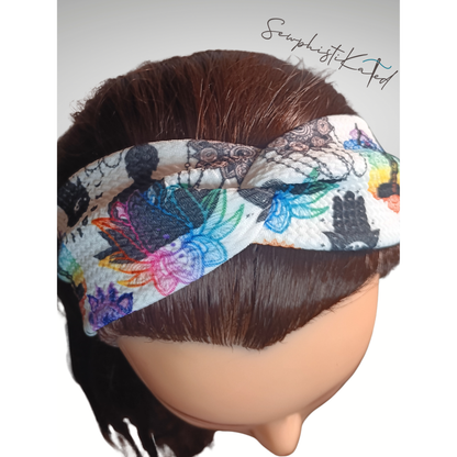 Spiritual Print Headbands &amp; Scrunchies – Meditation, Mandala, Hamsa &amp; Moon Phase Hair Accessories