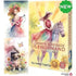 Summer Serenade Lenormand box showing a woman in flowing red-to-yellow dress riding a white horse under a warm summer sun, with sunflower and lady-and-dog card previews, by Irene Captijn.