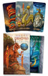 Tarot of Dragons card spread showing multiple dragon-illustrated cards — fantasy tarot deck by MacKenzie and Solhan with vivid draconic artwork.