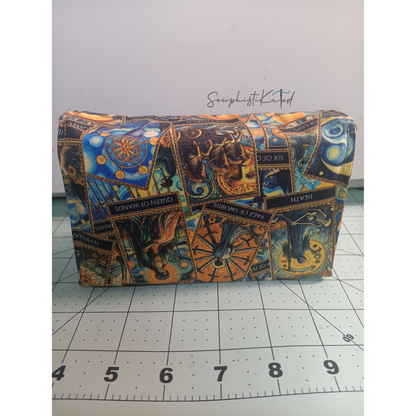 Handmade Tarot &amp; Oracle Card Deck Case – Tarot Theme, Steampunk Lined, Snap Closure (5.75”)