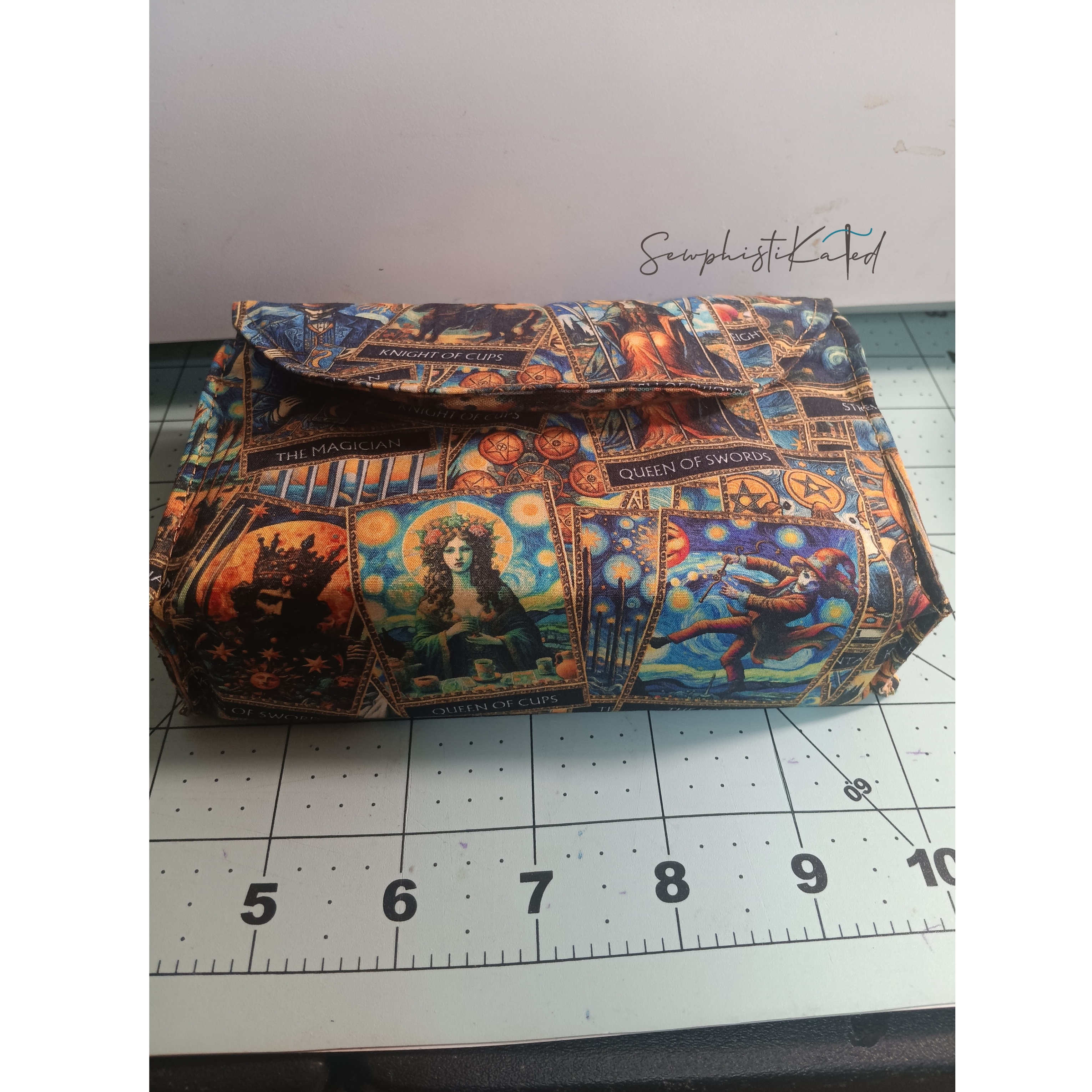 Handmade Tarot &amp; Oracle Card Deck Case – Tarot Theme, Steampunk Lined, Snap Closure (5.75”)