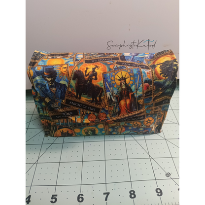 Handmade Tarot &amp; Oracle Card Deck Case – Tarot Theme, Steampunk Lined, Snap Closure (5.75”)