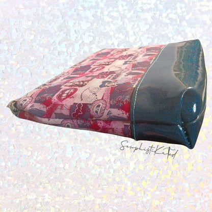 "Weird But Cute" Gothic Versatile Zipper Pouch – Skull &amp; Vampire Collage Faux Leather Bag