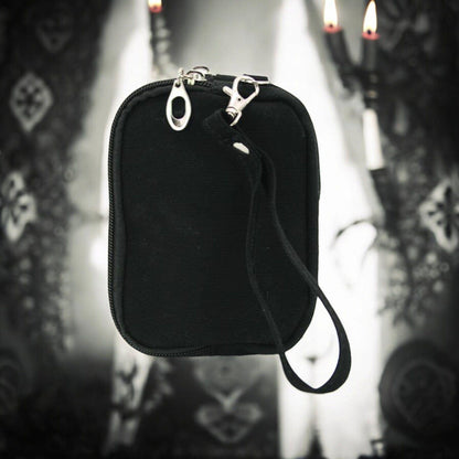 Witchy Wristlet – Celestial &amp; Occult-Inspired Canvas Zipper Pouch