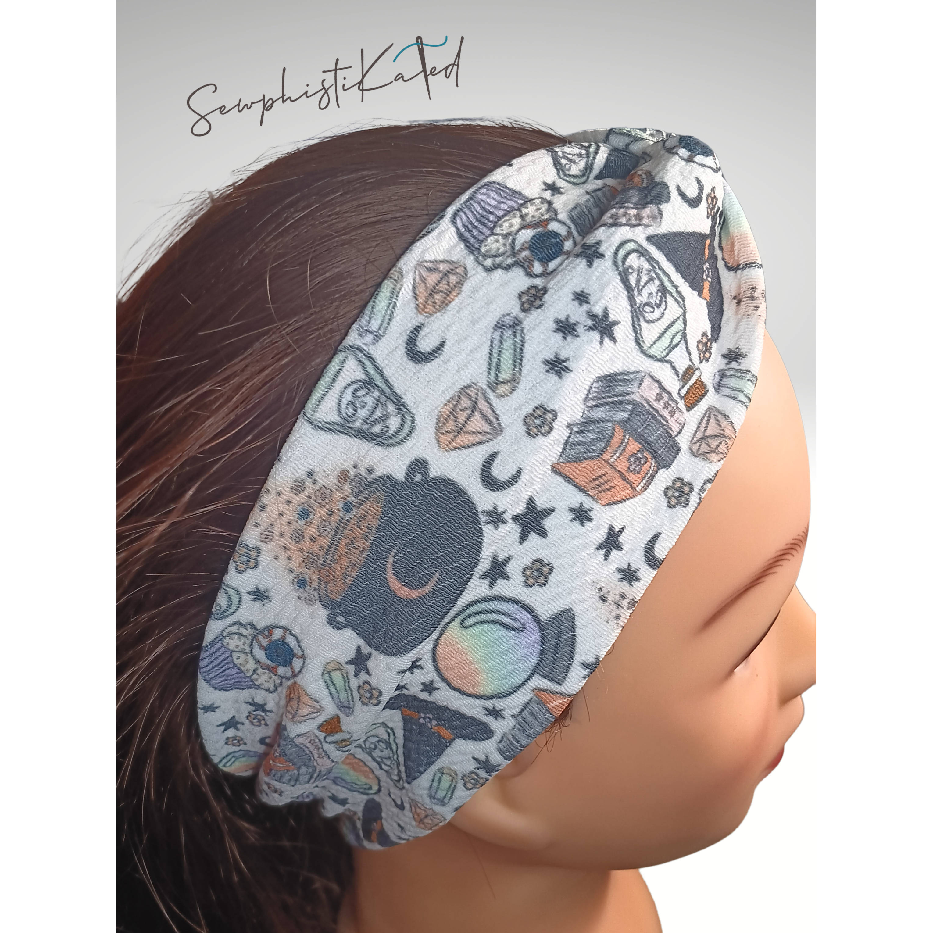 Witchy Headbands &amp; Scrunchies – Crystal Ball, Potion, Moon &amp; Star Hair Accessories