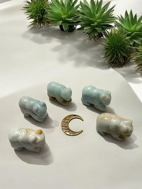 Amazonite Bear Crystal Carving