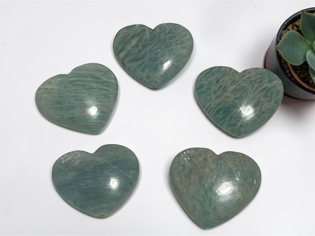 Amazonite Heart Carving