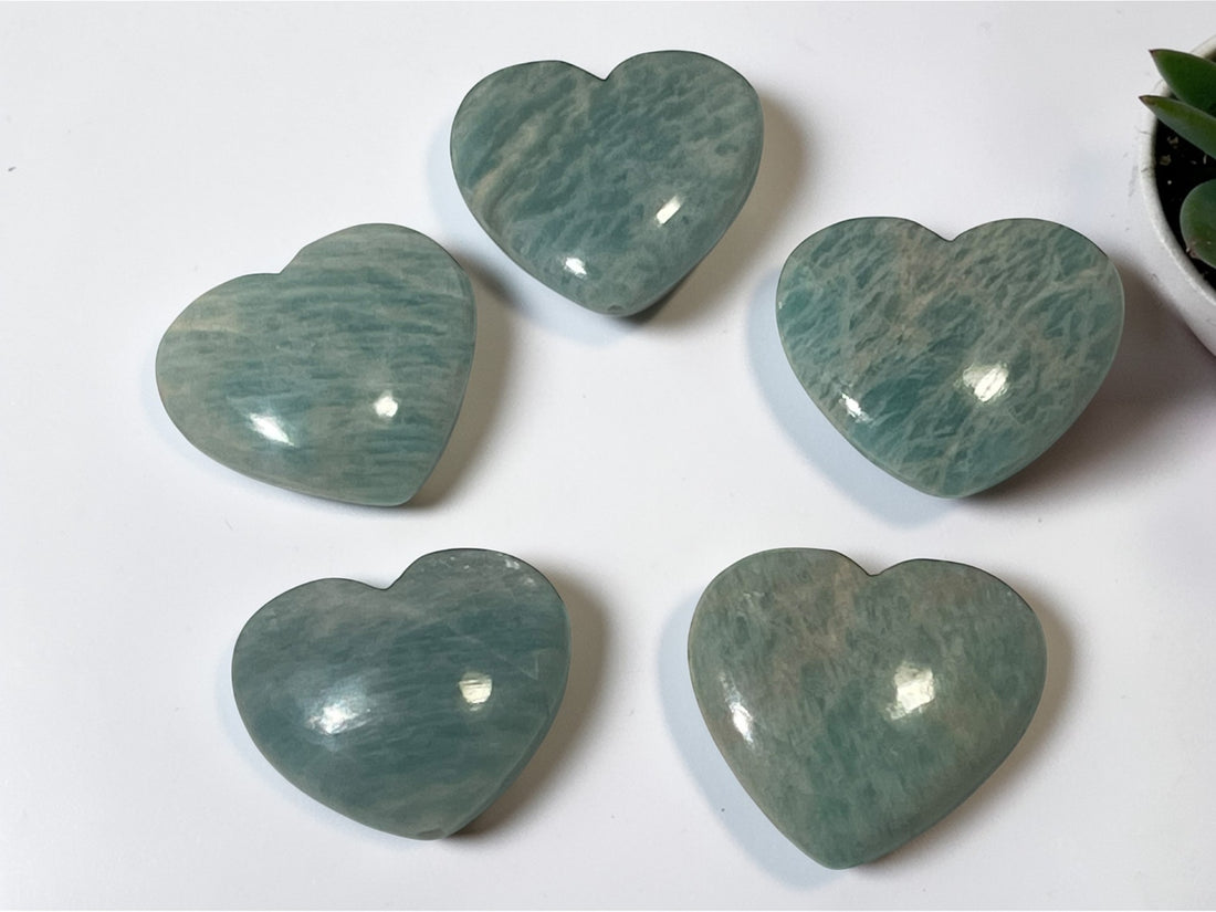 Amazonite Heart Carving
