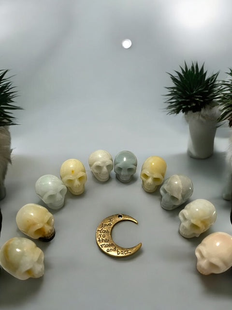 Amazonite Skull Crystal Carving