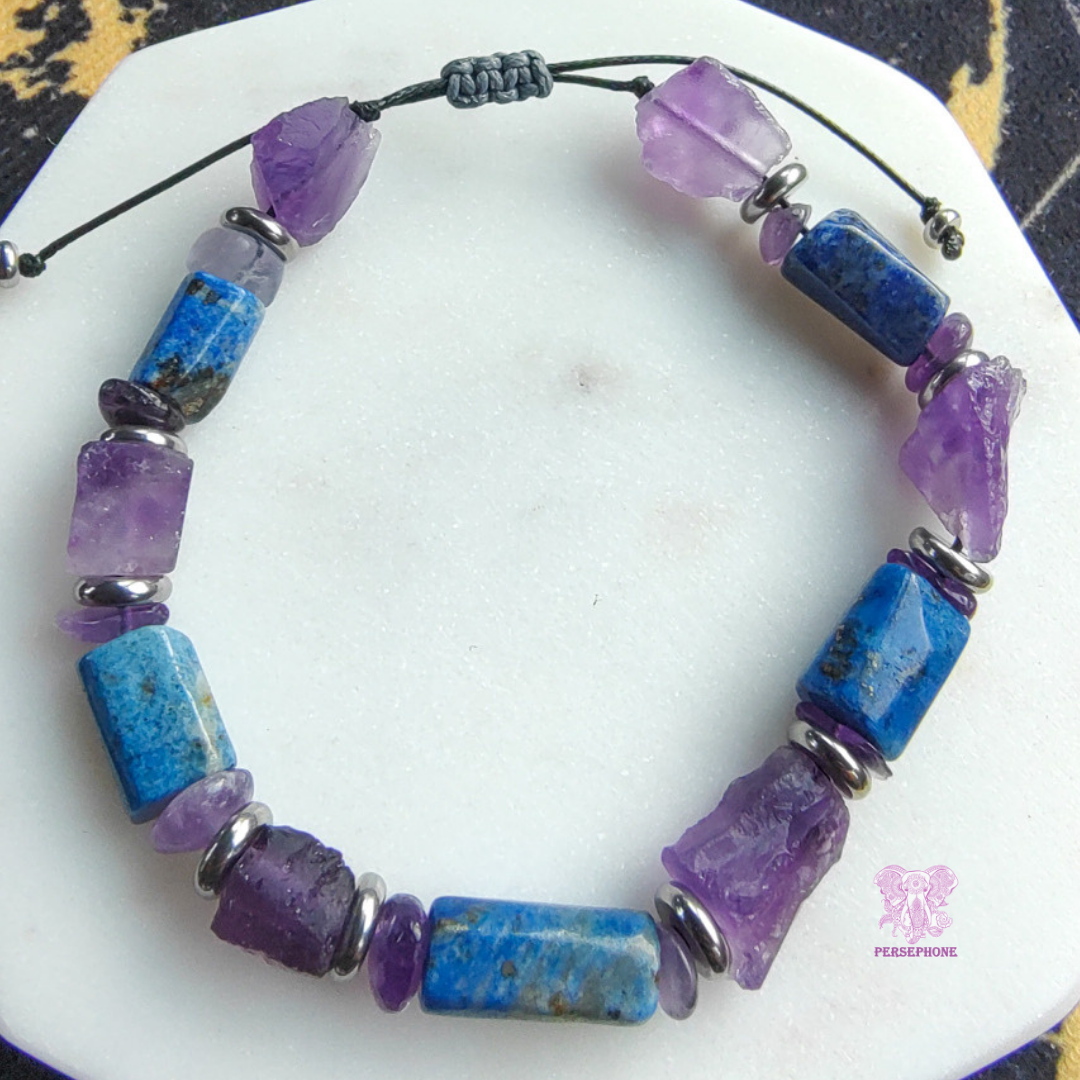 Andromeda: Lapis Lazuli and Amethyst