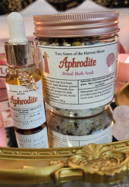 Luxurious Aphrodite ritual bath set for love, beauty, devotion, and sacred self-care.