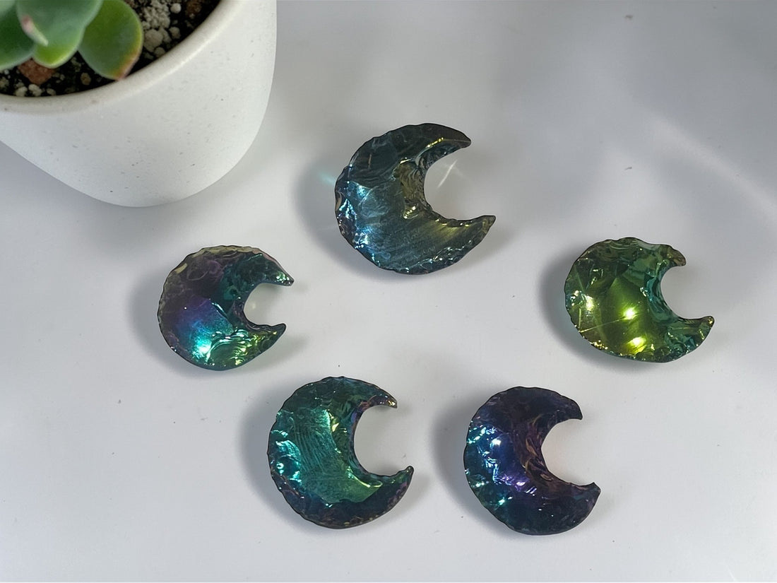 Aura Angel Titanium crescent moon