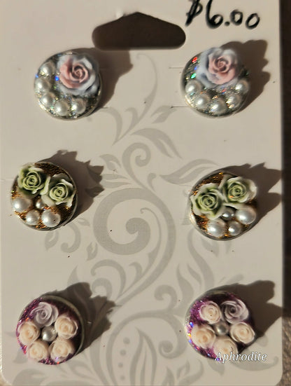 floral post/stud earrings