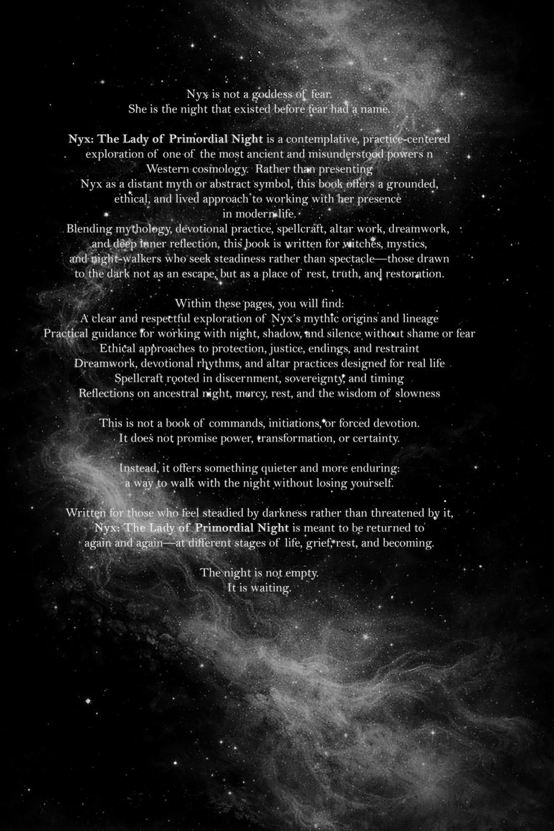 Nyx: The Lady of Primordial Night (Signed Author Copy) | Witchcraft &amp; Shadow Work Book | Pagan Spirituality