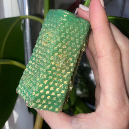 Honeycomb bee tower 100% natural beeswax ritual candle
