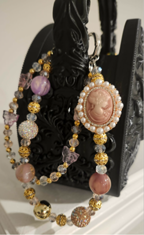 Handbag &amp; Purse Chain - Pink Cameo