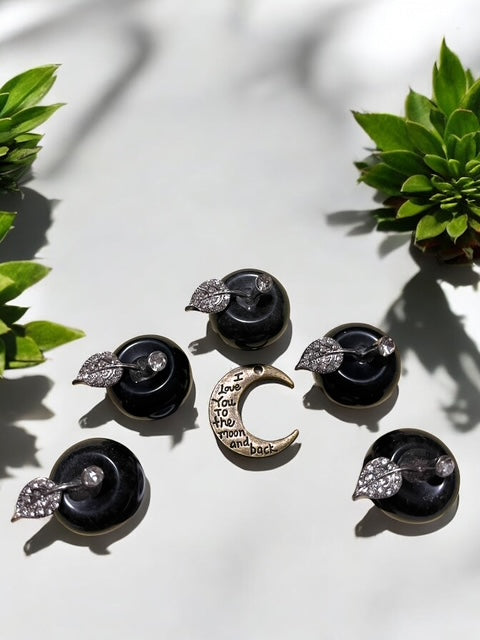 Black Obsidian Apple Crystal Carving