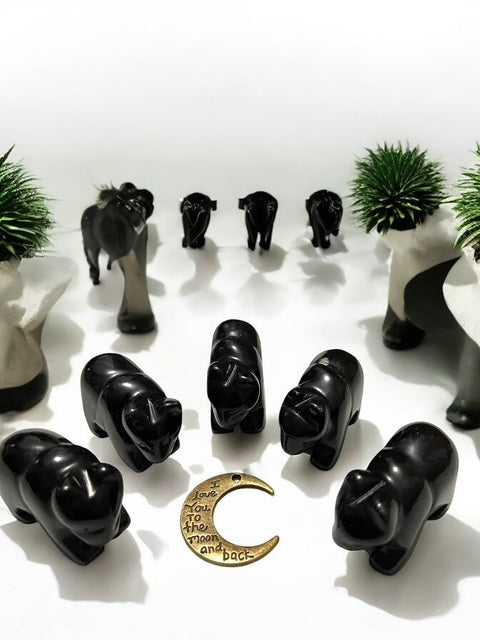 Black Obsidian Bear Crystal Carving