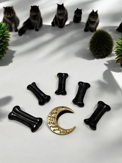 Black Obsidian Bone Crystal Carving