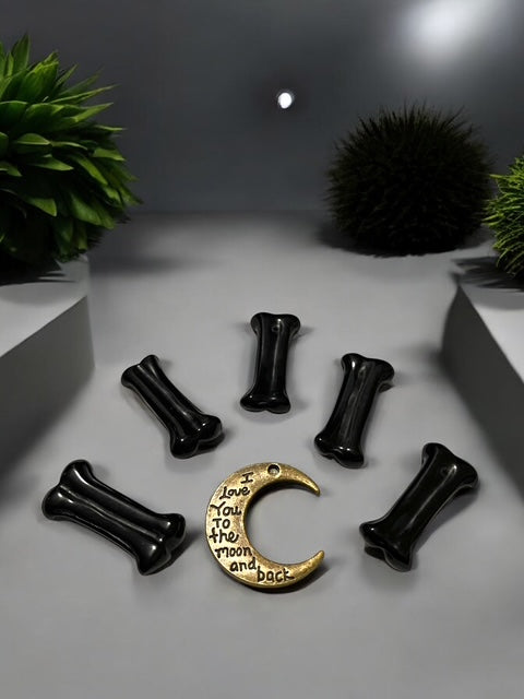 Black Obsidian Bone Crystal Carving