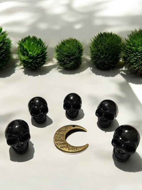 Black Obsidian Skull Crystal Carving