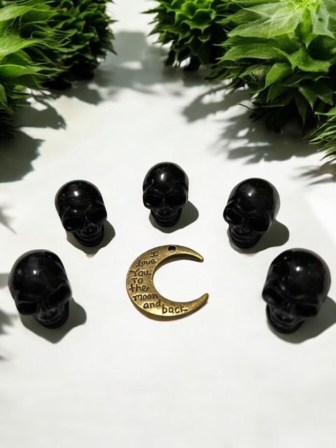 Black Obsidian Skull Crystal Carving