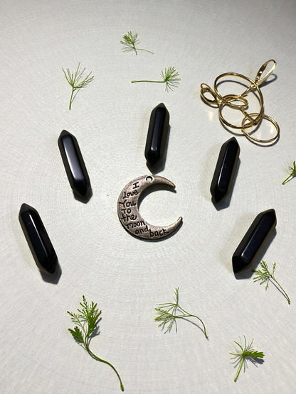 Black Obsidian Double Terminated Points