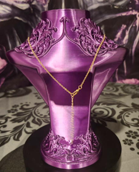 Gothic Baroque Protective Jewelry Bust – 3D Printed Altar Necklace Display