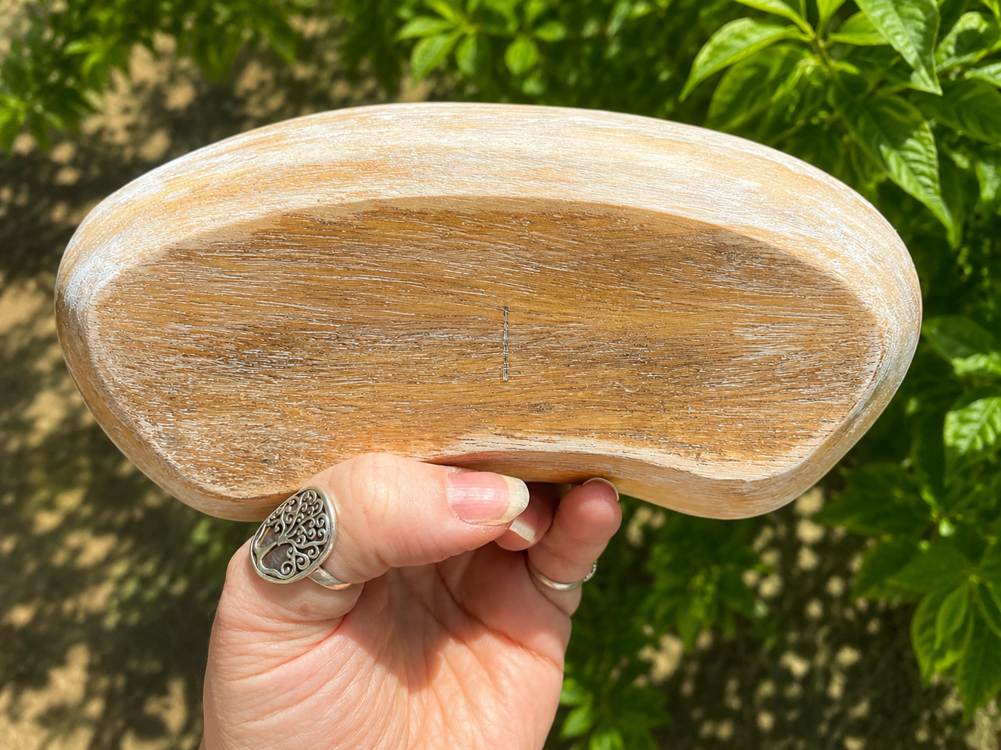 Futhark rune wood burned monkey pod wood bowl abundance